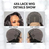 Glueless 180% Loose Wave  Lace Frontal Wigs 4x4 Frontal Lace Human Hair Wigs 26inch