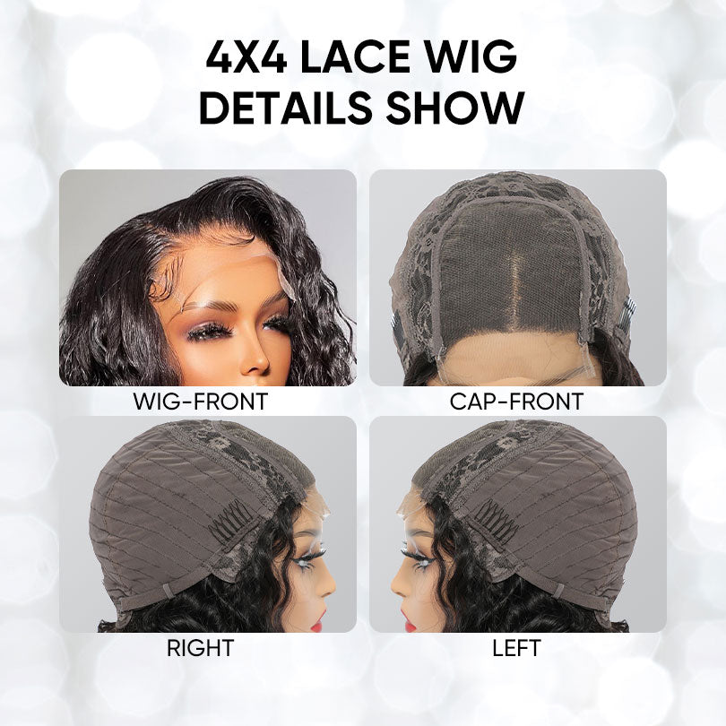 Glueless 180% Loose Wave  Lace Frontal Wigs 4x4 Frontal Lace Human Hair Wigs 26inch