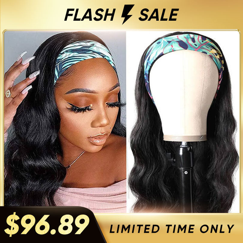 Flash Sale Headband Wigs Body Wave Glueless Human Hair Wig for Black Women