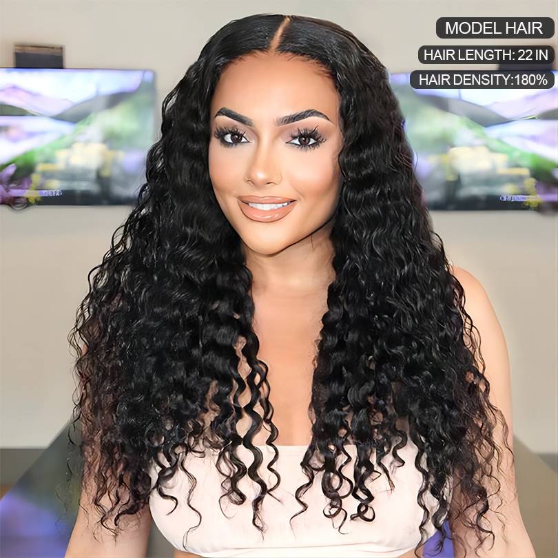 Glueless HD 13x4  Frontal Lace Human Hair Wigs Deep Wave Lace Frontal Wigs