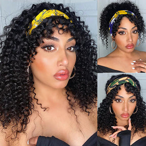 Deep Wave Headband Glueless Wigs Best Human Hair Wig for Black Women 14-26inch