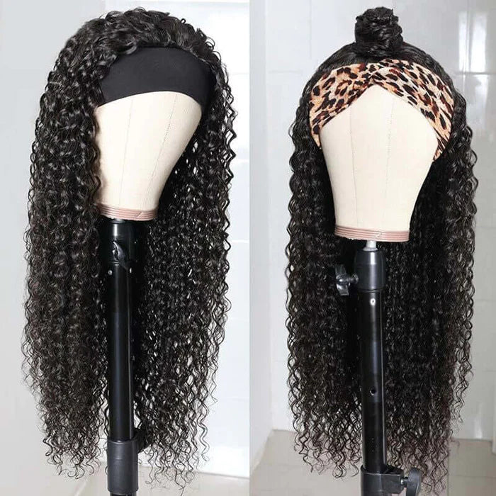 Headband Human Hair Wigs Jerry Curly Best Human Hair Wig for Black Women 14-26inch