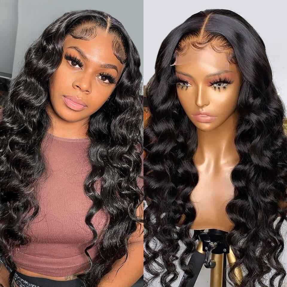 Loose Wave Swiss HD Lace Frontal Wigs 13x4 Frontal Lace Human Hair Wigs For Women