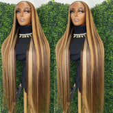 Glueless13x4 Straight Lace Frontal Wig  Human Hair Highlight ombre Wigs Natural Hairline