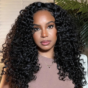 Curly Wave Plucked Hairline HD Lace Frontal Wigs  4x4 Frontal Lace Human Hair Wigs For Women