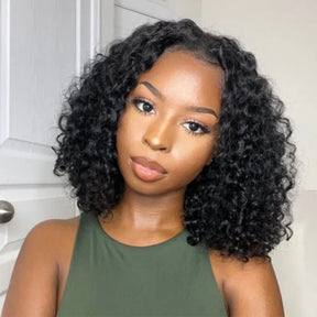 V Part Transparent  Lace Front Wigs Deep Wave  Real Human Hair Wigs For Black Women