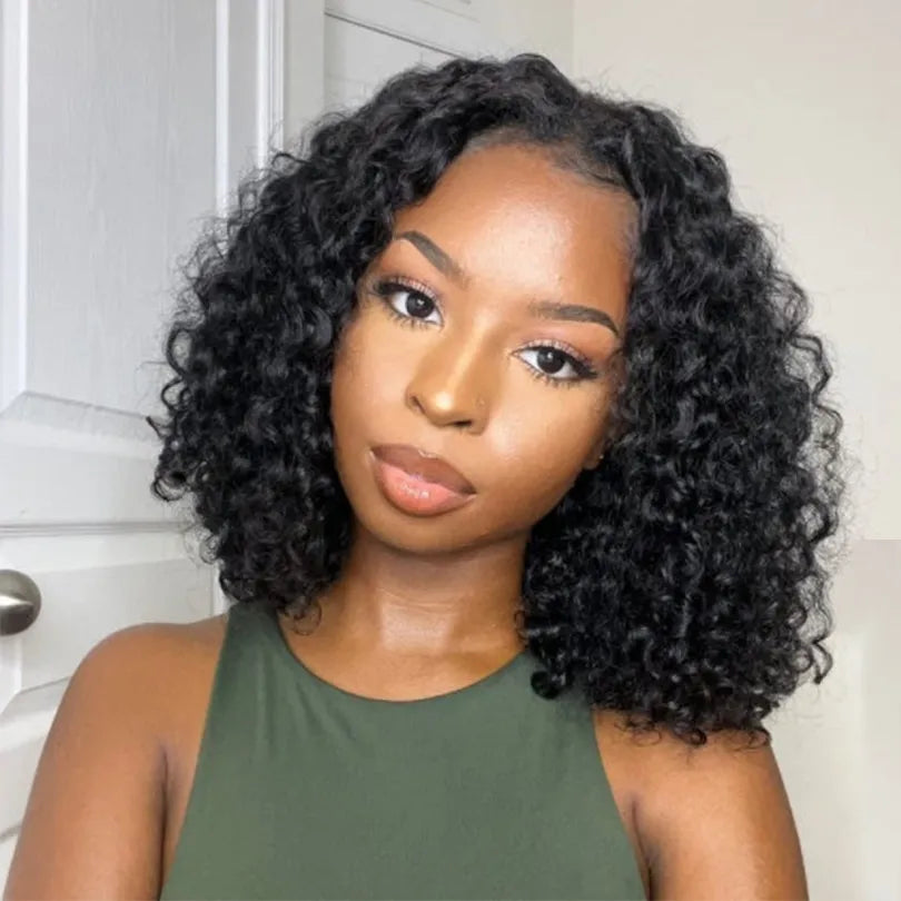 V Part Transparent  Lace Front Wigs Deep Wave  Real Human Hair Wigs For Black Women