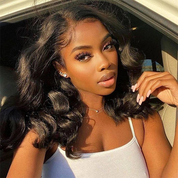 Body Wave Bob wigs T Part Human Hair Natural Lace Front  Wigs Hair Pre-Plucked Hairline