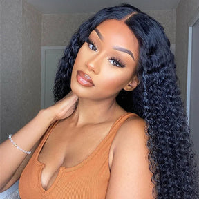 Deep Wave HD Lace Frontal Wigs Skin Melt  4x4 Frontal Lace Human Hair Wigs For Women
