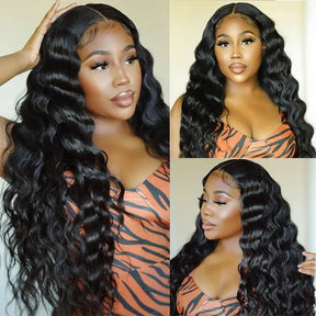 Loose Deep Wave Wig Glueless 5x5 Lace Closure 250% High Density Full and Thick Human Hair Wig Skin Melt Undetectable Invisible Lace