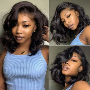 Body Wave Bob wigs T Part Human Hair Natural Lace Front  Wigs Hair Pre-Plucked Hairline