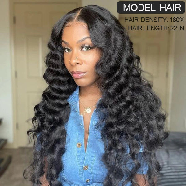 Loose Wave Swiss HD Lace Frontal Wigs 250% 13x4 Frontal Lace Human Hair Wigs For Women 24inch-28inch
