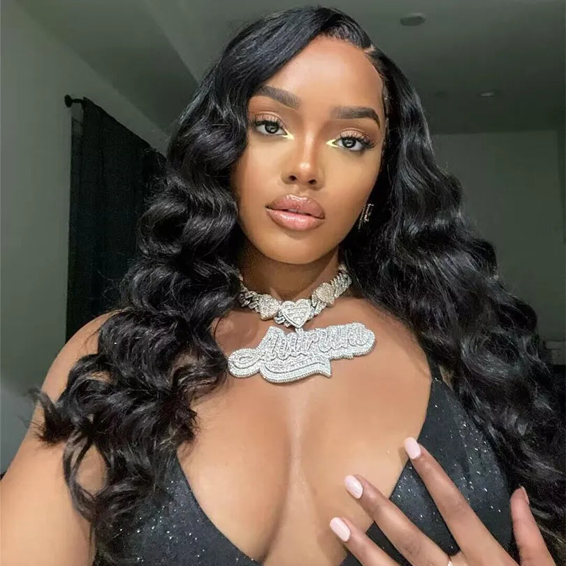 Glueless Loose Deep Wave 13*6 Lace Front Wigs Pre Plucked Real Hair Wigs For Women