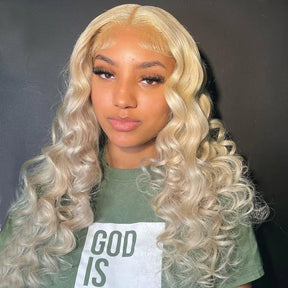 613 Blonde 5x5 Body Wave Lace Frontal Wig 100% Human Hair Wigs Natural Hairline