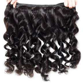 Loose Wave Hair Bundles  Hair With Closure 3 Bundle Deals With 4x4 Closure