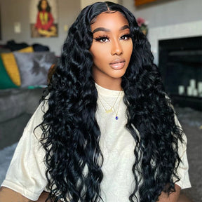 Glueless Loose Wave HD Lace Frontal Wigs 4x4 Frontal Lace Human Hair Wigs