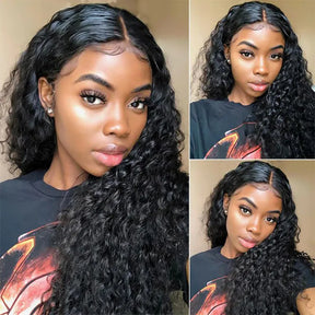 Glueless 5x5  Lace Closure Deep Wave Wig 250% High Density Full and Thick Human Hair Wig Skin Melt Undetectable Invisible Lace