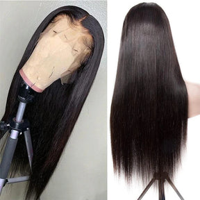 360 Straight Human Hair Wigs  Natural Hairline Preplucked With Baby Hair Glueless