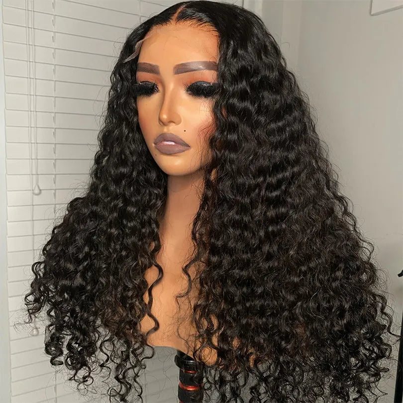 T Part Transparent Lace Frontal Wig  Deep Wave Wig Pre plucked With Baby Hair Hairline