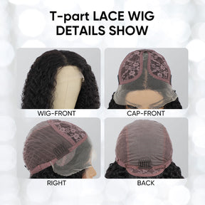 Water Wave T Part Lace Front Wigs Pre Plucked Virgin Human Hair Wigs For Women