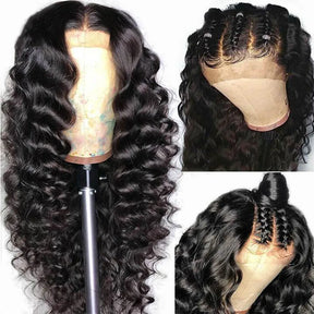 Glueless Lace Frontal Wigs  Brazilian Wigs With Baby Hair Pre-plucked Natural Hairline Loose Wave Wig